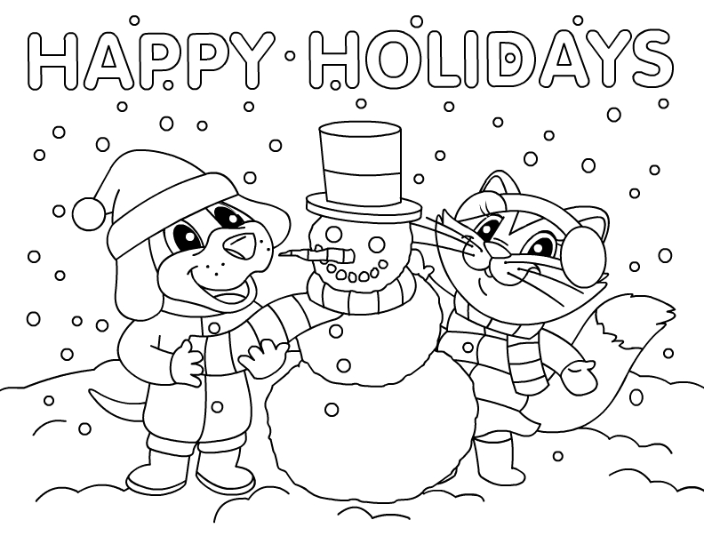 Snowman Family Coloring Pages